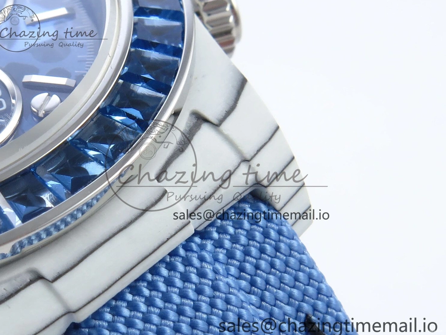 Carbon REMOULD Blue on Dial Bezel Edition DD4802 White Diamonds GETF Best Strap Blue Skeleton ZIF Nylon Blue Daytona 0331